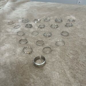Elegant Silver Ring Set